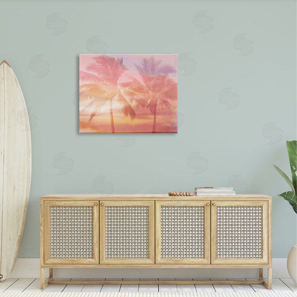Stupell Industries Mia Jensen | Summer Palm Trees Sunrise Tropical Windblown Leaves Wall Art