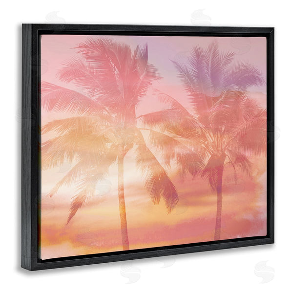 Stupell Industries Mia Jensen | Summer Palm Trees Sunrise Tropical Windblown Leaves Wall Art
