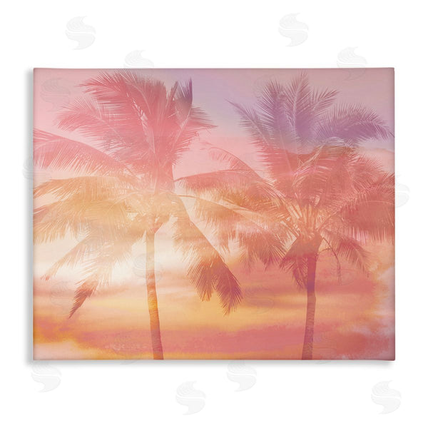 stupell industries Mia Jensen | Summer Palm Trees Sunrise Tropical Windblown Leaves Wall Art
