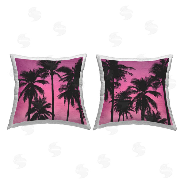 Stupell Industries Mia Jensen | Tropical Pink Palms Printed Throw Pillow Set