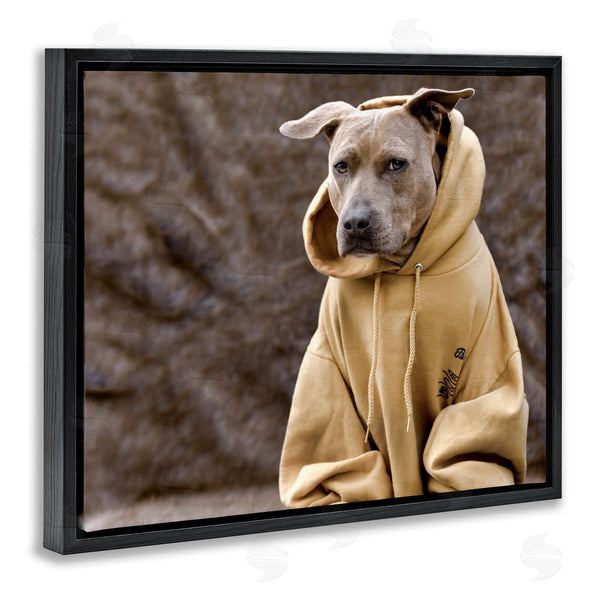 Stupell Industries Michael Brian | Beautiful Dog Wearing Cozy Yellow Hoodie Photography Wall Art