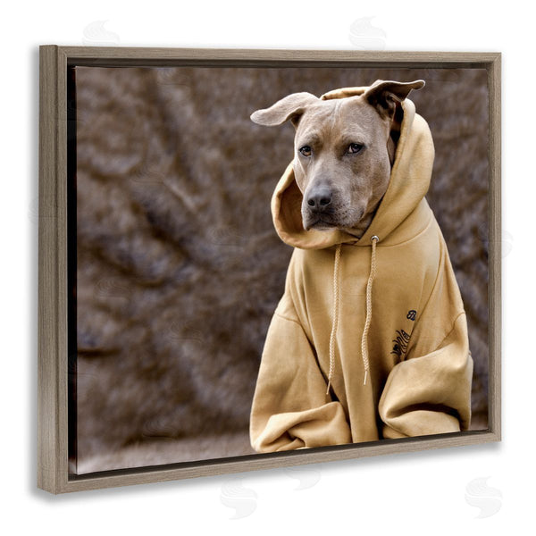 Stupell Industries Michael Brian | Beautiful Dog Wearing Cozy Yellow Hoodie Photography Wall Art