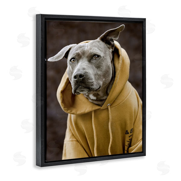 Stupell Industries Michael Brian | Smiling Labrador Dog Wearing Hooded Yellow Sweatshirt Wall Art