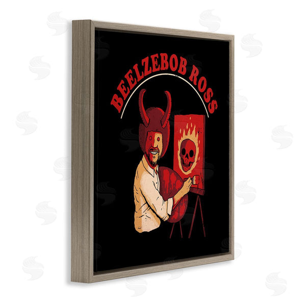 Stupell Industries Michael Buxton | Beelzebob Ross Text Funny Spooky Painting Easel Wall Art