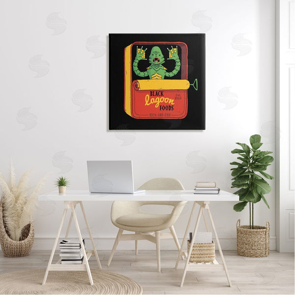 Stupell Industries Michael Buxton | Black Lagoon Creature Novelty Tuna Can Design Wall Art