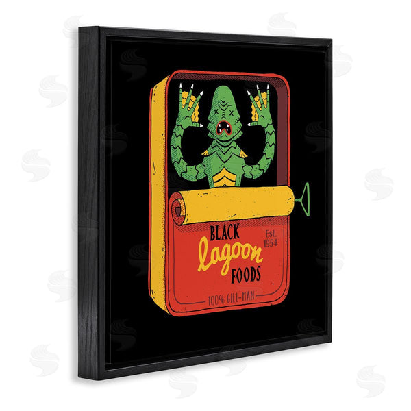 Stupell Industries Michael Buxton | Black Lagoon Creature Novelty Tuna Can Design Wall Art