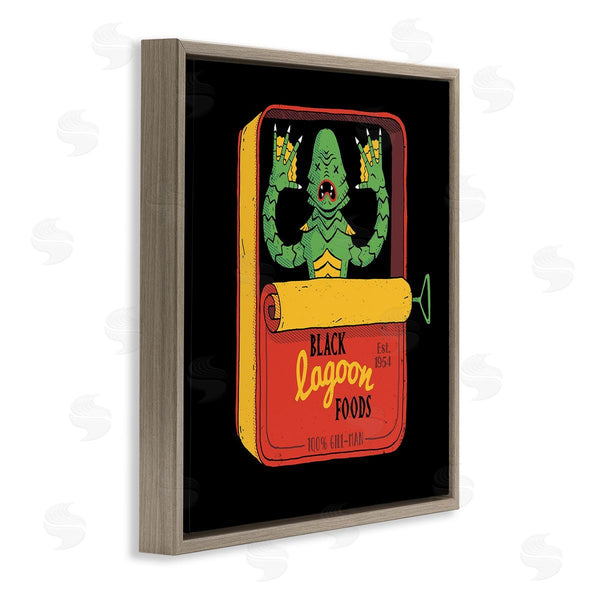 Stupell Industries Michael Buxton | Black Lagoon Creature Novelty Tuna Can Design Wall Art