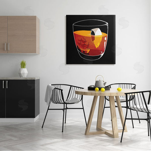 Stupell Industries Michael Buxton | Clever Iceberg Ship Beverage Drinking Glass Illustration Wall Art