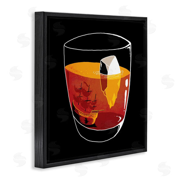 Stupell Industries Michael Buxton | Clever Iceberg Ship Beverage Drinking Glass Illustration Wall Art