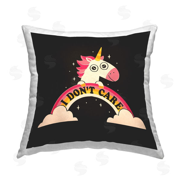 stupell industries Michael Buxton | Don't Care Unicorn Printed Throw Pillow