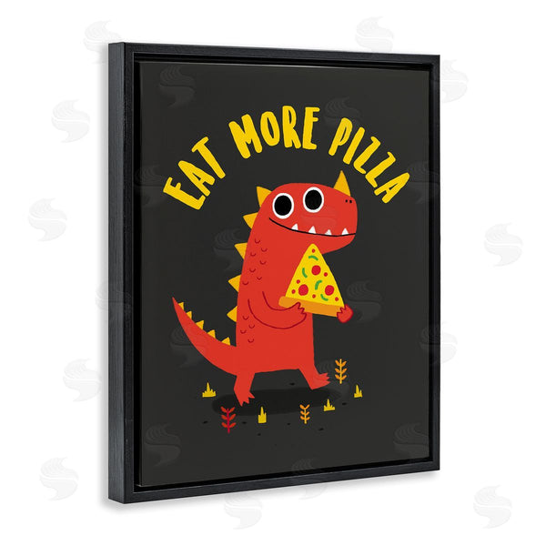 Stupell Industries Michael Buxton | Eat More Pizza Red Dragon Dinosaur Text Cartoon Wall Art