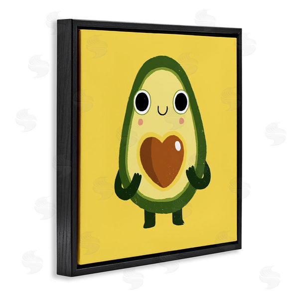 Stupell Industries Michael Buxton | Endearing Avocado Heart Shape Seed Smiling Cartoon Wall Art