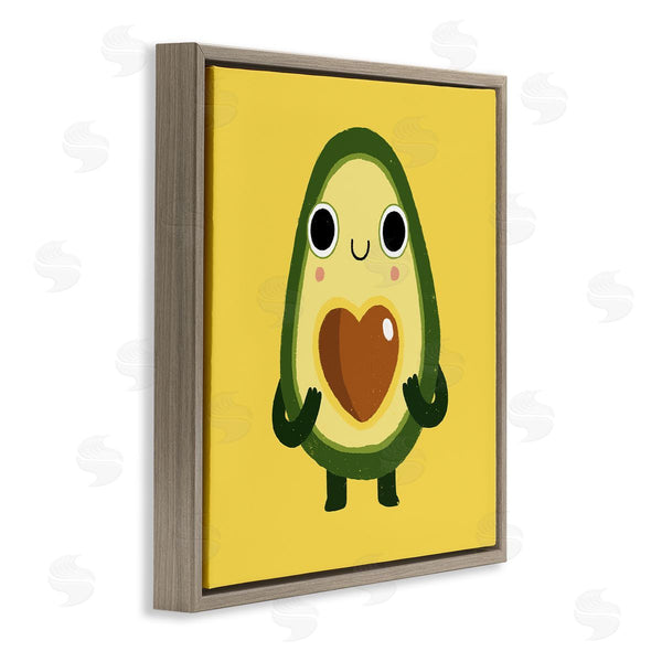 Stupell Industries Michael Buxton | Endearing Avocado Heart Shape Seed Smiling Cartoon Wall Art