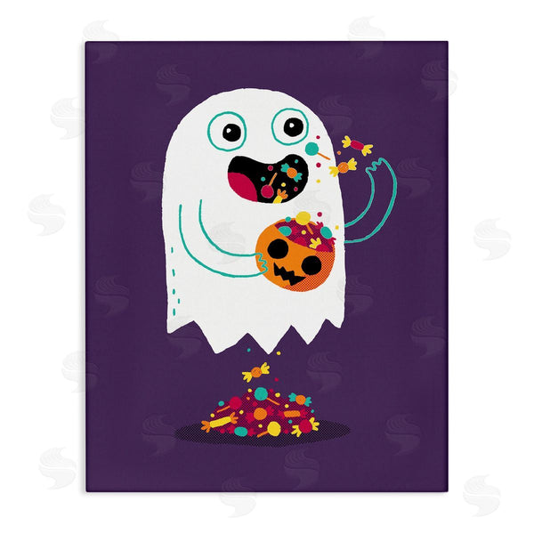 stupell industries Michael Buxton | Ghost Eating Halloween Candy Wall Art