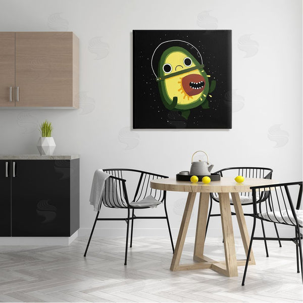 Stupell Industries Michael Buxton | Green Frowning Avocado Seed Outer Space Astronaut Wall Art