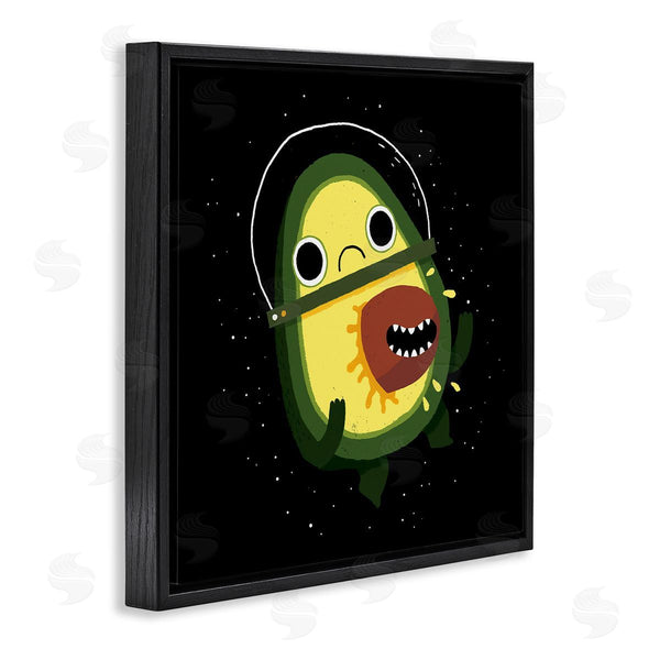 Stupell Industries Michael Buxton | Green Frowning Avocado Seed Outer Space Astronaut Wall Art