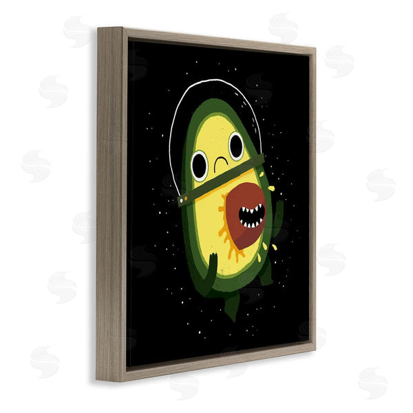 Stupell Industries Michael Buxton | Green Frowning Avocado Seed Outer Space Astronaut Wall Art