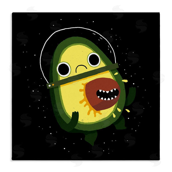stupell industries Michael Buxton | Green Frowning Avocado Seed Outer Space Astronaut Wall Art