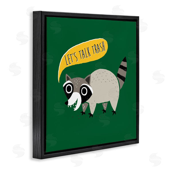Stupell Industries Michael Buxton | Let's Talk Trash Phrase Witty Raccoon Saying Wall Art