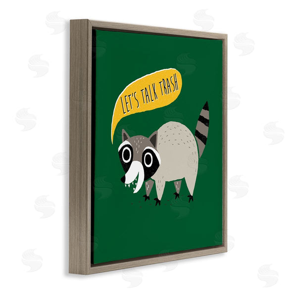 Stupell Industries Michael Buxton | Let's Talk Trash Phrase Witty Raccoon Saying Wall Art