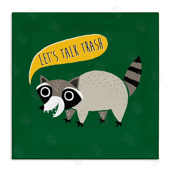 stupell industries Michael Buxton | Let's Talk Trash Phrase Witty Raccoon Saying Wall Art
