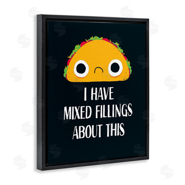 Stupell Industries Michael Buxton | Mixed Feelings Frowning Taco Bold Typography Illustration Wall Art