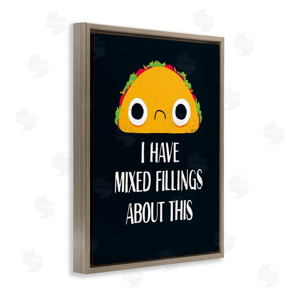 Stupell Industries Michael Buxton | Mixed Feelings Frowning Taco Bold Typography Illustration Wall Art