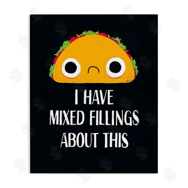 stupell industries Michael Buxton | Mixed Feelings Frowning Taco Bold Typography Illustration Wall Art