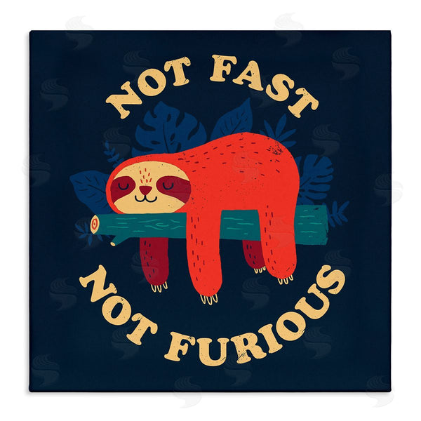 stupell industries Michael Buxton | Not Fast Furious Sleepy Orange Sloth Perched Branch Wall Art