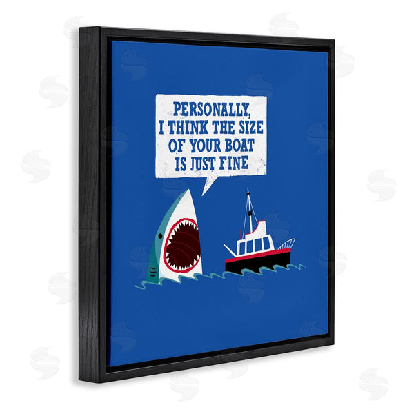 Stupell Industries Michael Buxton | Silly Shark Eating Boat Ship Blue Ocean Waves Wall Art