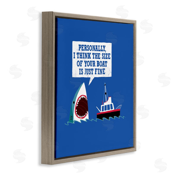 Stupell Industries Michael Buxton | Silly Shark Eating Boat Ship Blue Ocean Waves Wall Art