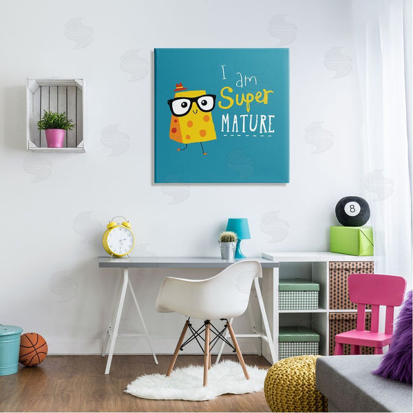 Stupell Industries Michael Buxton | Super Mature Swiss Cheese Humor Phrase Typography Wall Art