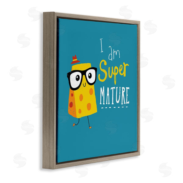 Stupell Industries Michael Buxton | Super Mature Swiss Cheese Humor Phrase Typography Wall Art