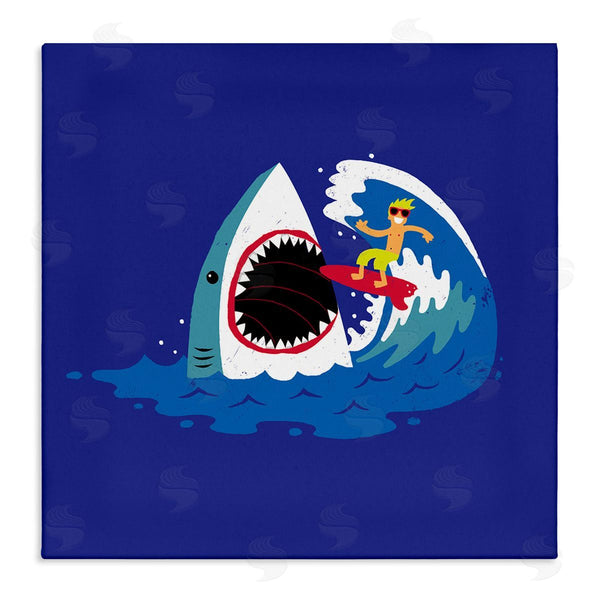 stupell industries Michael Buxton | Surfer Ocean Wave Shark Teeth Whimsical Beach Wall Art