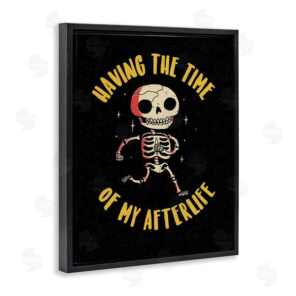 Stupell Industries Michael Buxton | Time Of My Afterlife Witty Skeleton Smiling Sparkles Wall Art