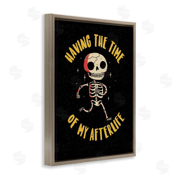Stupell Industries Michael Buxton | Time Of My Afterlife Witty Skeleton Smiling Sparkles Wall Art