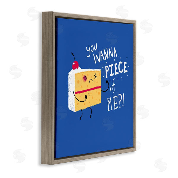 Stupell Industries Michael Buxton | Wanna Piece Of Me Punk Cake Slice Dessert Typography Wall Art
