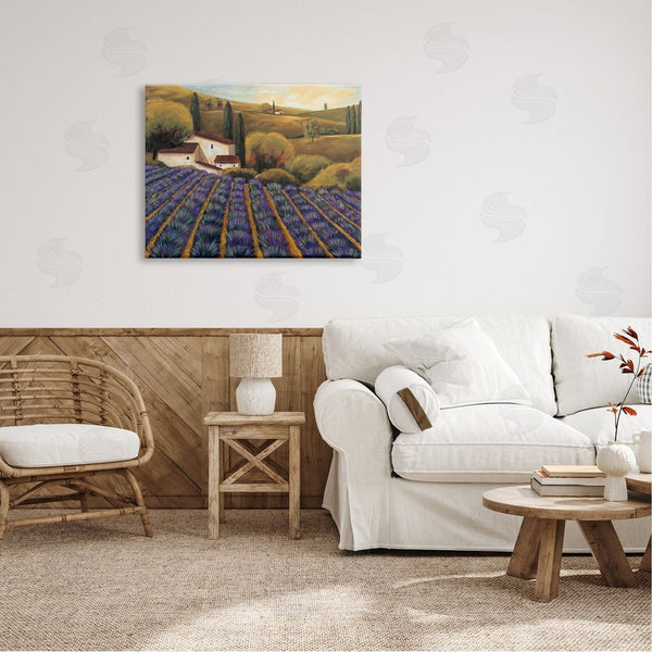 Stupell Industries Michael Cooper | Secluded Purple Vegetal Harvest Farm Meadow Sky Wall Art