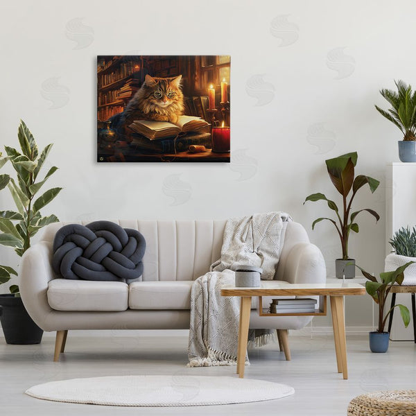 Stupell Industries Michael David Ward | Cat Reading By Candlelight Wall Art