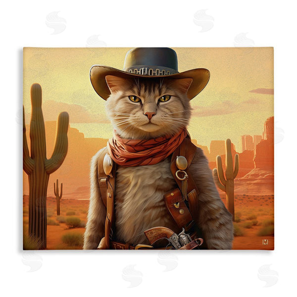 stupell industries Michael David Ward | Cowboy Sheriff Cat Wall Art