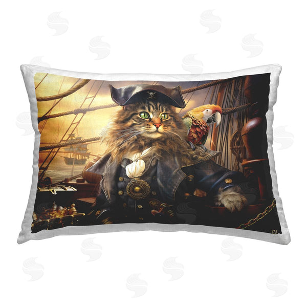 stupell industries Michael David Ward | Pirate Cat Aboard Ship