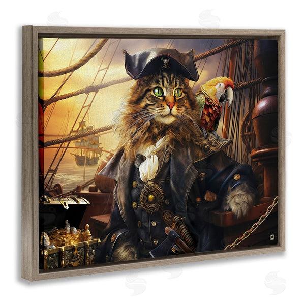 Stupell Industries Michael David Ward | Pirate Cat On Ship Wall Art