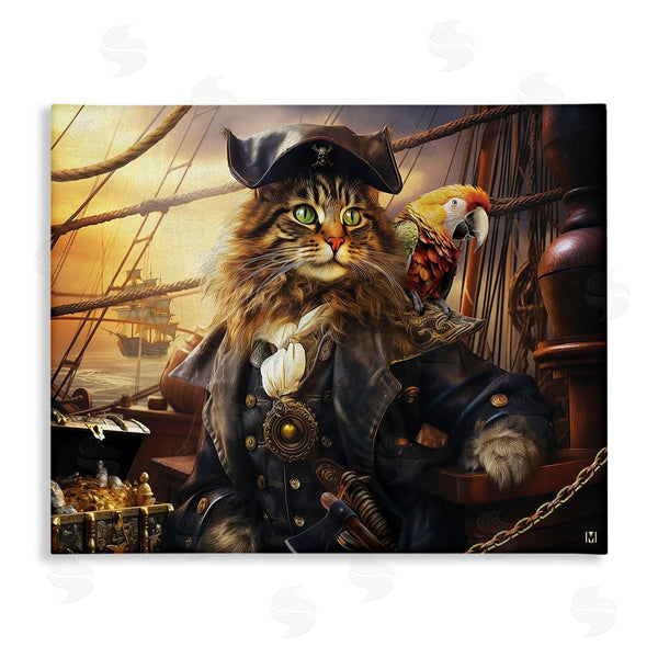 stupell industries Michael David Ward | Pirate Cat on Ship Wall Art