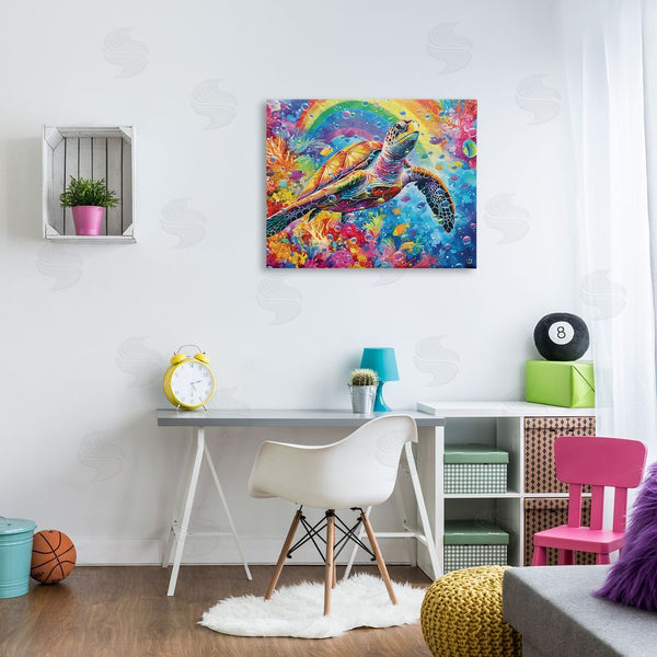 Stupell Industries Michael David Ward | Turtle With Underwater Rainbow Wall Art