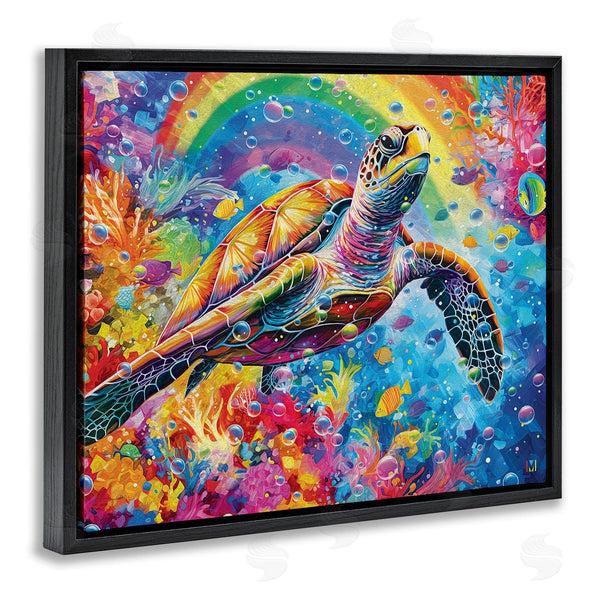 Stupell Industries Michael David Ward | Turtle With Underwater Rainbow Wall Art
