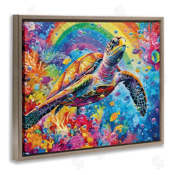 Stupell Industries Michael David Ward | Turtle With Underwater Rainbow Wall Art