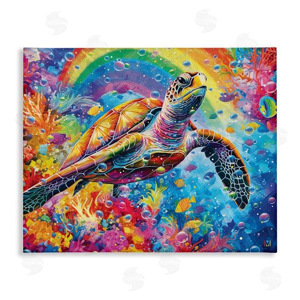 stupell industries Michael David Ward | Turtle with Underwater Rainbow Wall Art