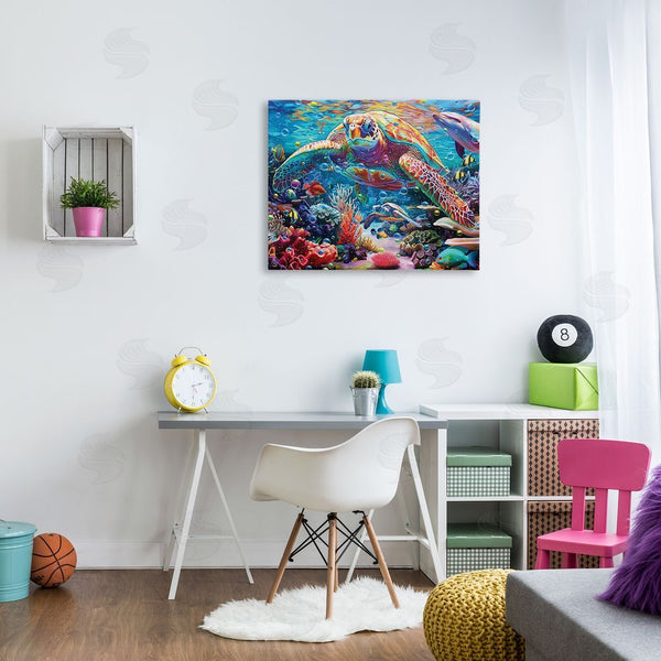 Stupell Industries Michael David Ward | Vivid Sea Turtle & Reef Wall Art