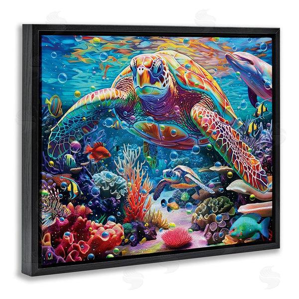 Stupell Industries Michael David Ward | Vivid Sea Turtle & Reef Wall Art