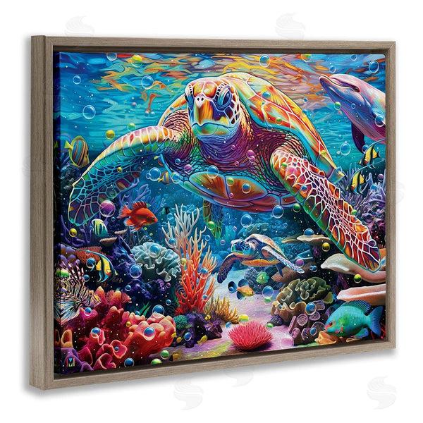Stupell Industries Michael David Ward | Vivid Sea Turtle & Reef Wall Art